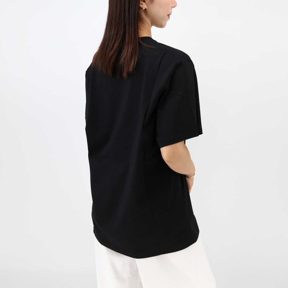 6J0158 3SPX38 レディース半袖Tシャツ ラインストーン ディアマンテ ロゴTシャツ クルーネック SS TEE