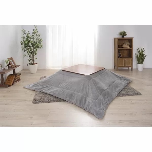 東谷 薄掛けコタツ布団 正方形 KK-163 W190D190 グレー/ネイビー 東谷 薄掛けコタツ布団 正方形 KK-163 W190D190 グレー/ネイビー