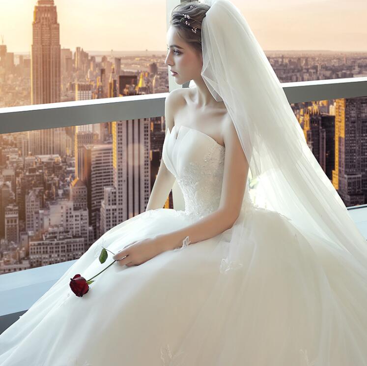 ウェディングドレス 結婚式ドレス トレーンドレス オフショルダー Aライン ドレス 床付きタイプ ロングトレーン 花嫁ドレス 二次会 大きいサイズ 小さいサイズ パーティードレス ウエディング 白 レ