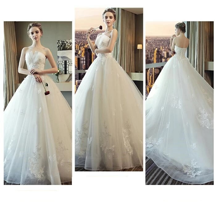 ウェディングドレス 結婚式ドレス トレーンドレス オフショルダー Aライン ドレス 床付きタイプ ロングトレーン 花嫁ドレス 二次会 大きいサイズ 小さいサイズ パーティードレス ウエディング 白 レ