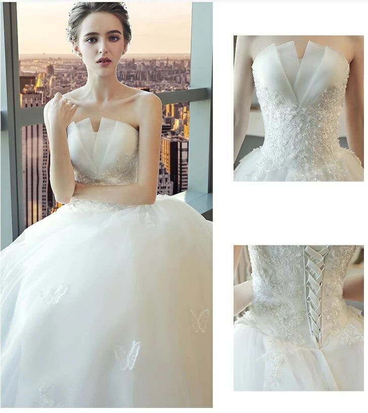 ウェディングドレス 結婚式ドレス トレーンドレス オフショルダー Aライン ドレス 床付きタイプ ロングトレーン 花嫁ドレス 二次会 大きいサイズ 小さいサイズ パーティードレス ウエディング 白 レ