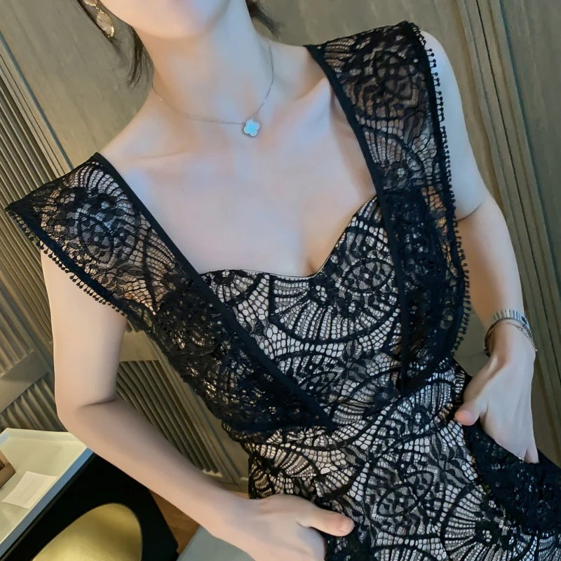 Hot!!!夏 レース オールインワン 2WAY ハイウエスト ノースリーブ バックレス サロペット Hot!!!夏 レース オールインワン 2WAY ハイウエスト ノースリーブ バックレス サロペット