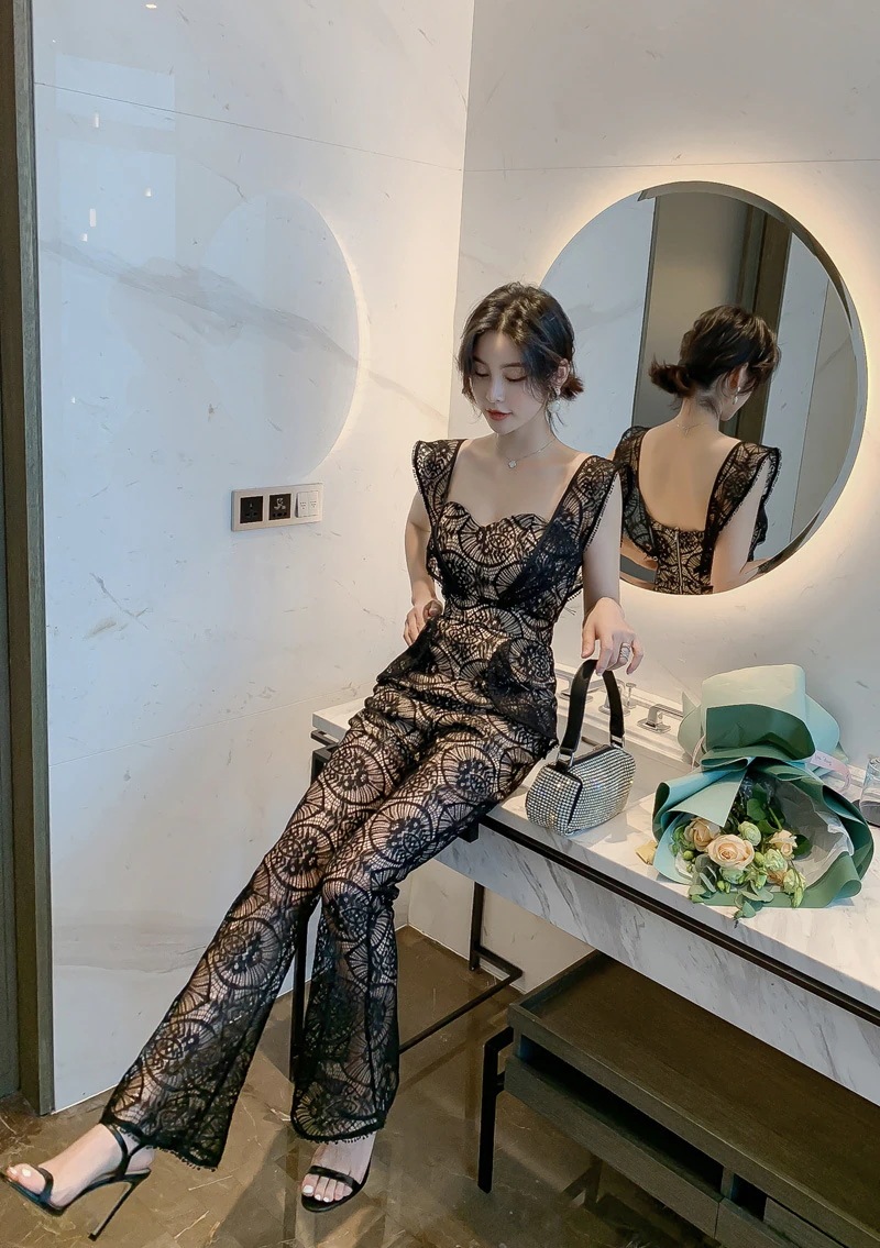 Hot!!!夏 レース オールインワン 2WAY ハイウエスト ノースリーブ バックレス サロペット Hot!!!夏 レース オールインワン 2WAY ハイウエスト ノースリーブ バックレス サロペット