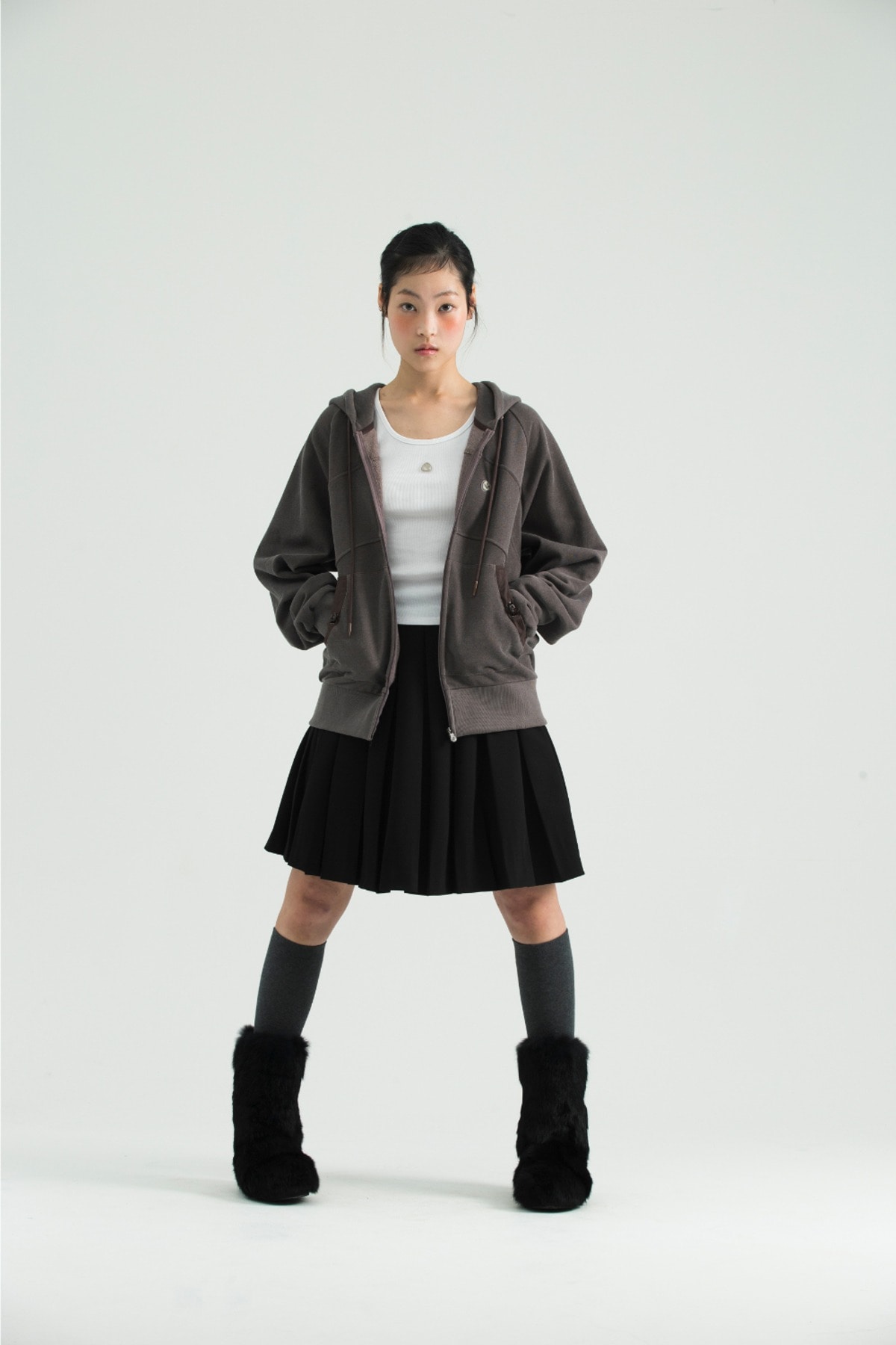 【COYSEIO】 STRING POCKET HOOD ZIP-UP : WINE 【COYSEIO】 STRING POCKET HOOD ZIP-UP : WINE