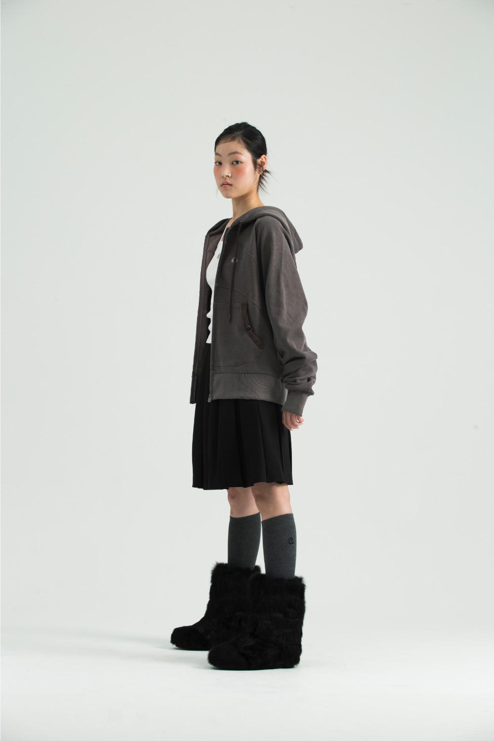 【COYSEIO】 STRING POCKET HOOD ZIP-UP : WINE 【COYSEIO】 STRING POCKET HOOD ZIP-UP : WINE