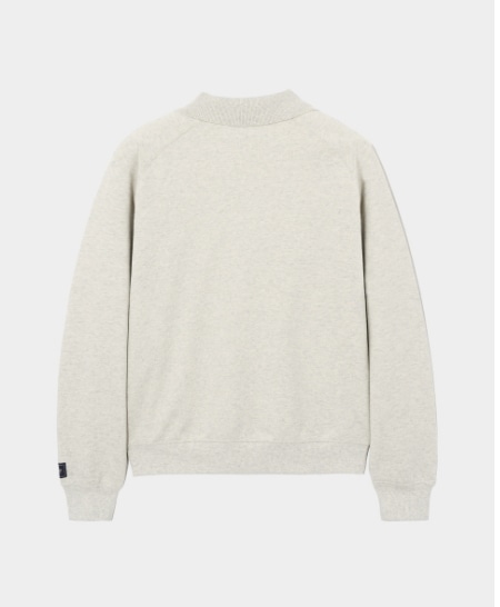 【SATUR】 LAUSANNE V-NECK COLLAR SWEATSHIRTS : MELANGE OATMEAL