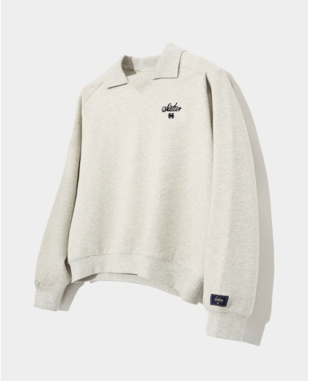 【SATUR】 LAUSANNE V-NECK COLLAR SWEATSHIRTS : MELANGE OATMEAL