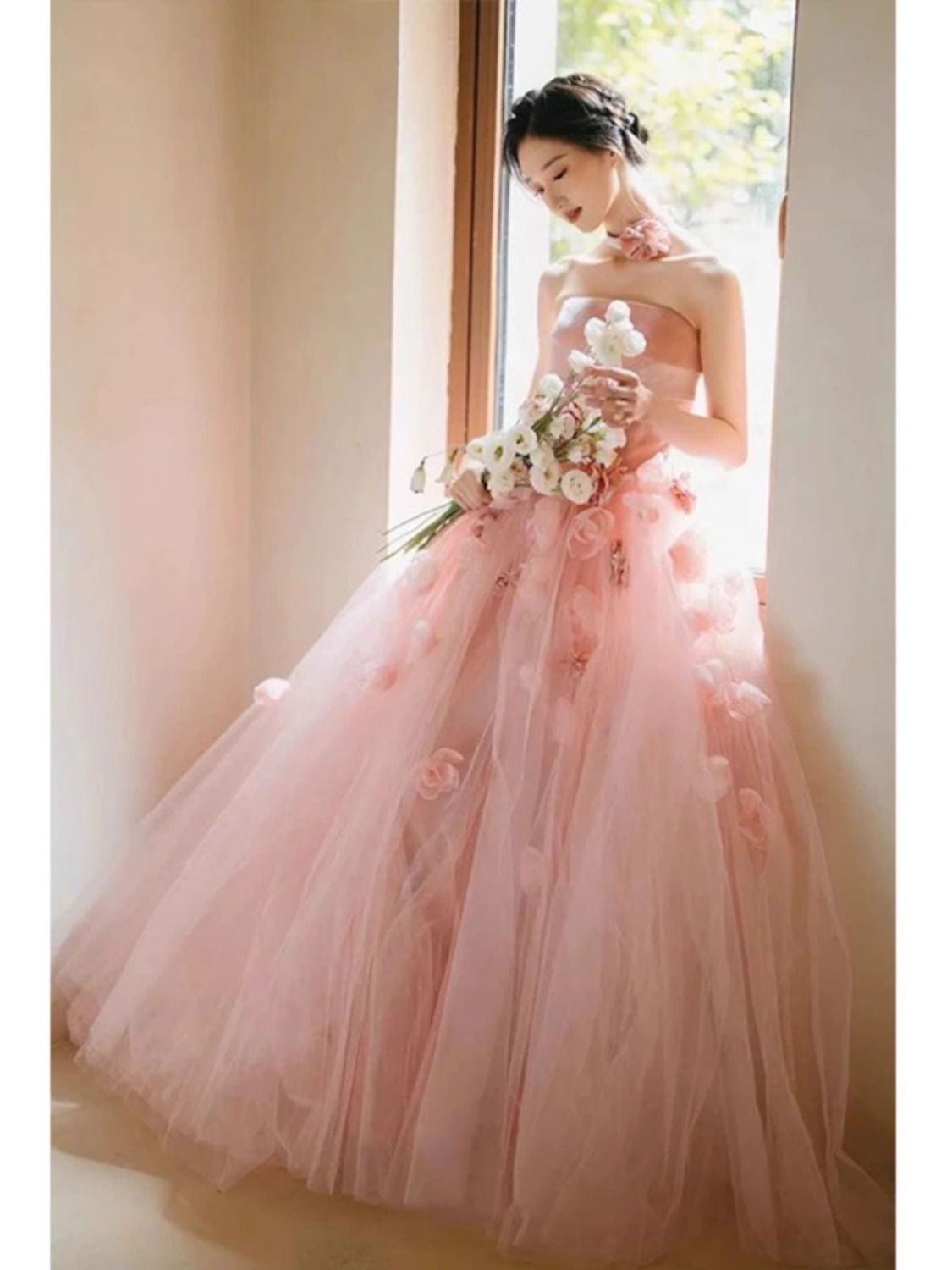 【2枚購入で 3oo円OFF!】女性のためのピンクのドレス 【2枚購入で 3oo円OFF!】女性のためのピンクのドレス