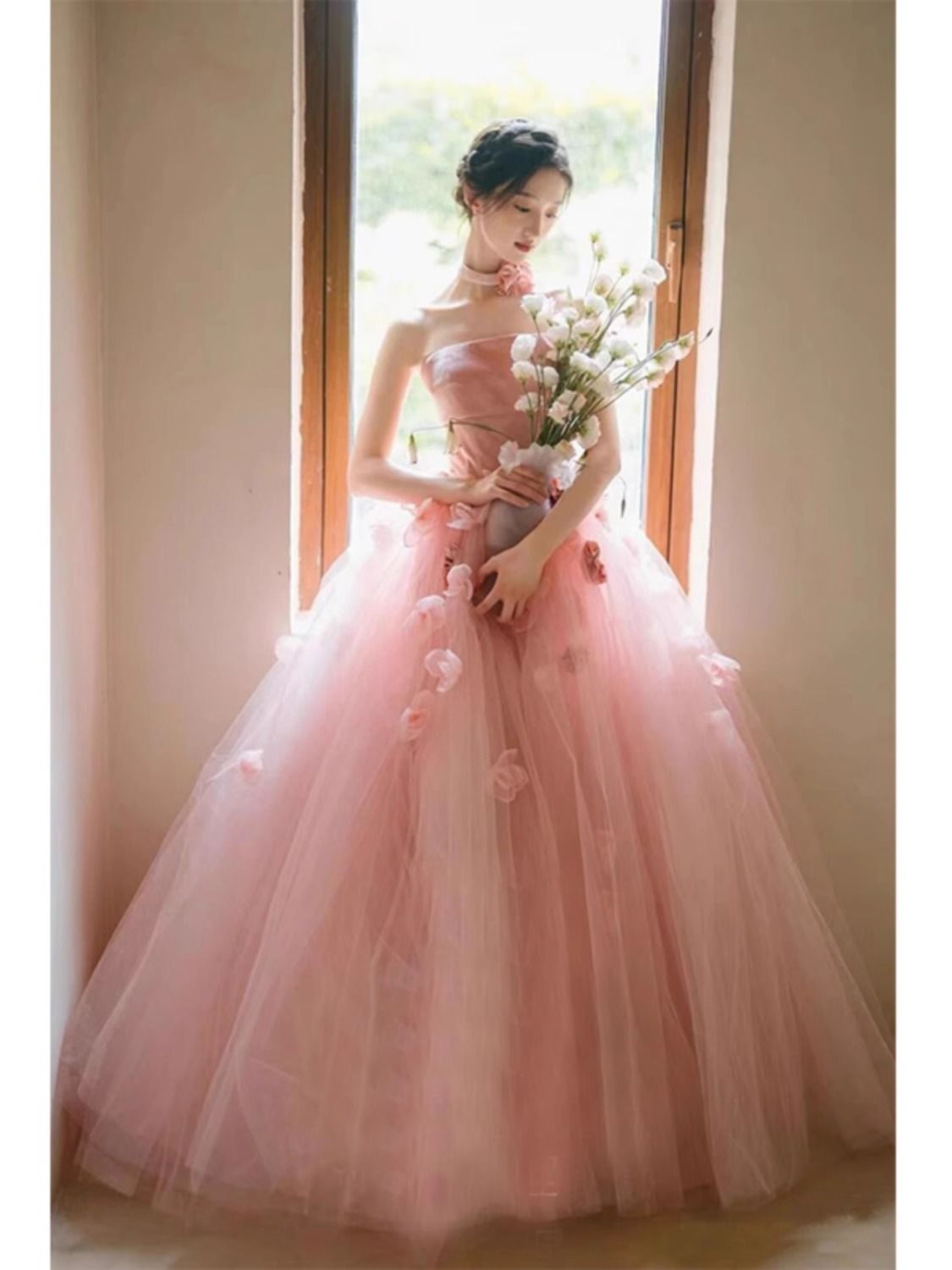 【2枚購入で 3oo円OFF!】女性のためのピンクのドレス 【2枚購入で 3oo円OFF!】女性のためのピンクのドレス