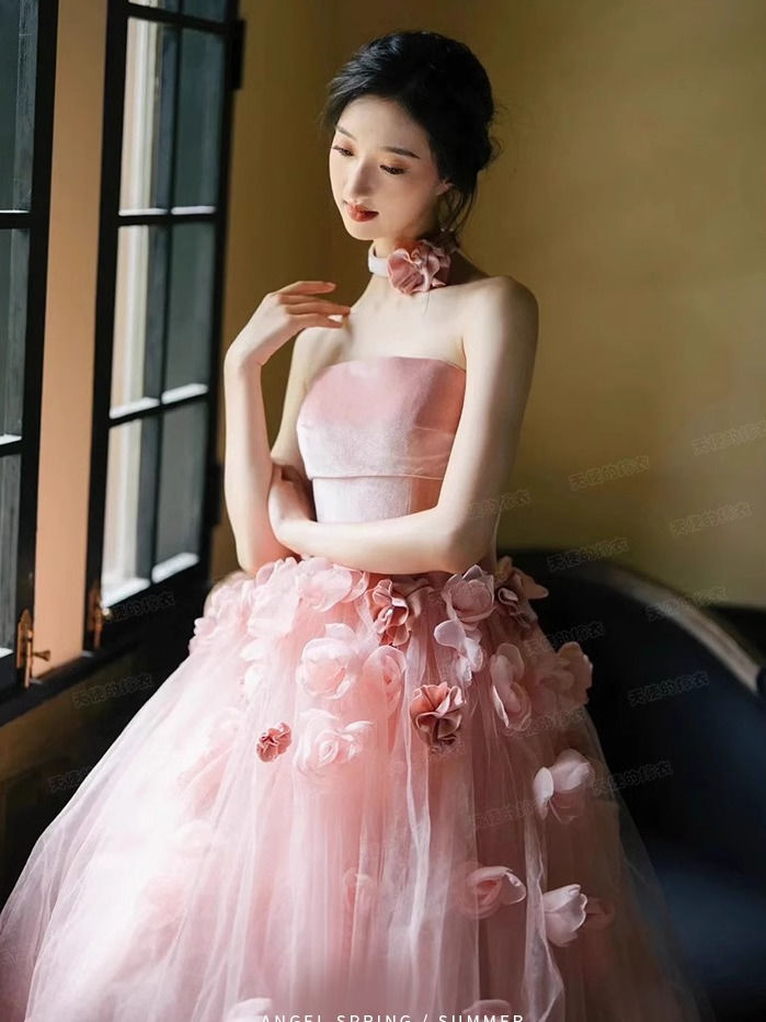 【2枚購入で 3oo円OFF!】女性のためのピンクのドレス 【2枚購入で 3oo円OFF!】女性のためのピンクのドレス