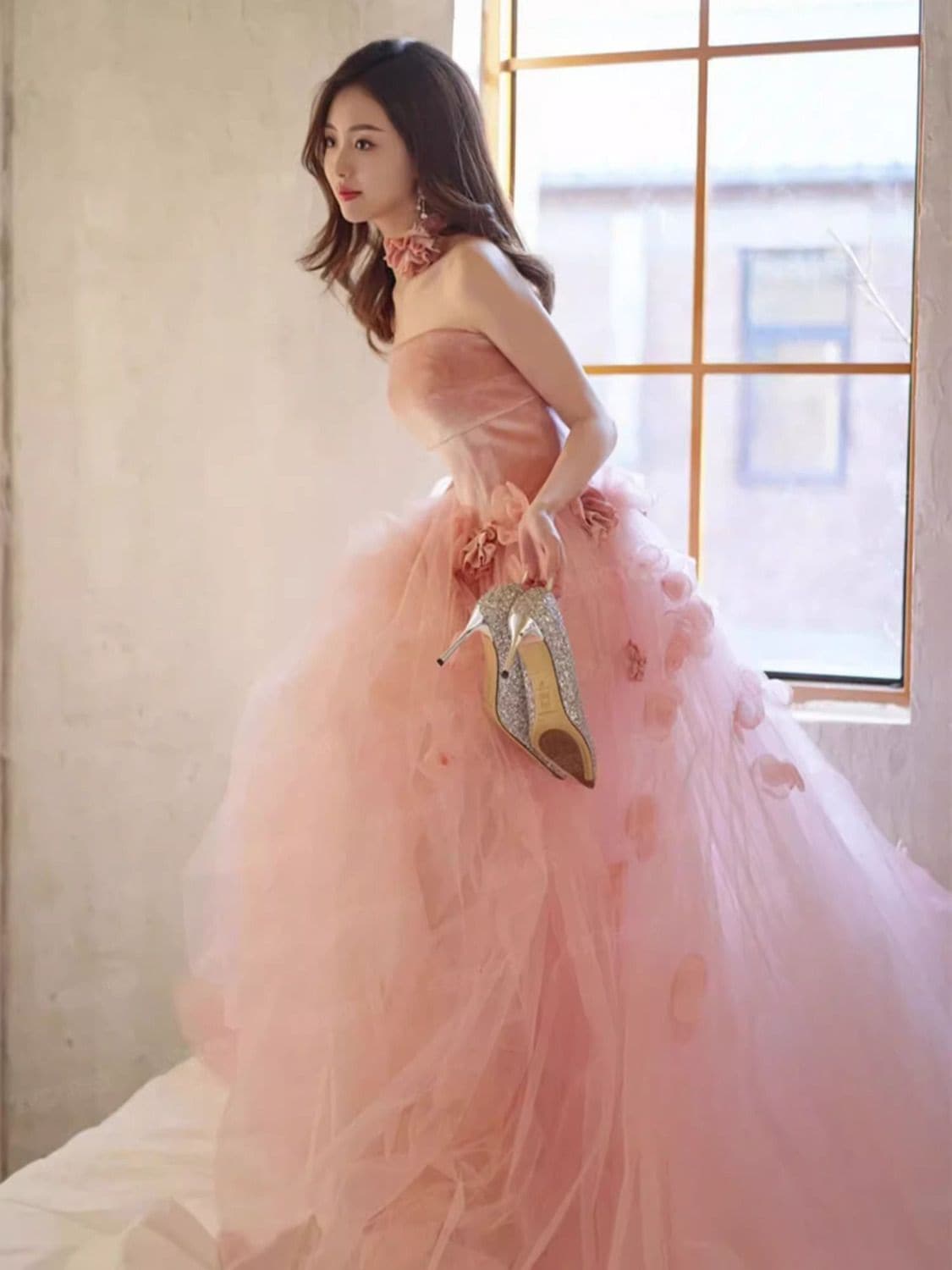 【2枚購入で 3oo円OFF!】女性のためのピンクのドレス 【2枚購入で 3oo円OFF!】女性のためのピンクのドレス