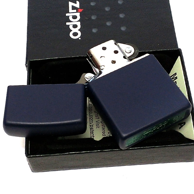 ZIPPO クール 艶消し シンプル ライター ジッポー ネイビー 紺 プレゼント ギフト おしゃれ かっこいい メンズ