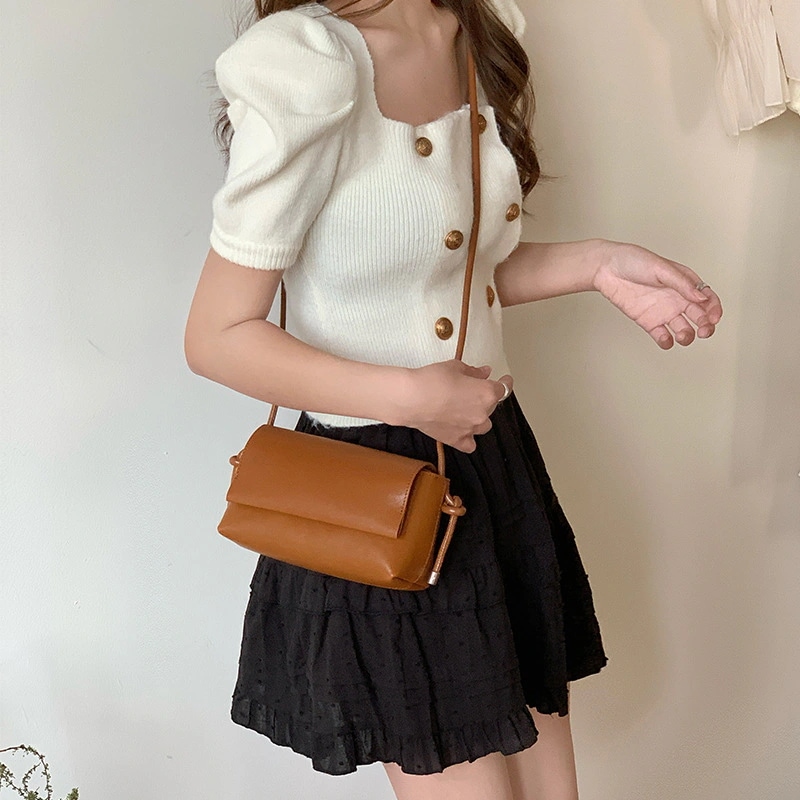 レトロな牛革の小方形バッグ25新型シンプルな本革の女性用バッグ斜め掛けの女性用ショルダーバッグ レトロな牛革の小方形バッグ25新型シンプルな本革の女性用バッグ斜め掛けの女性用ショルダーバッグ