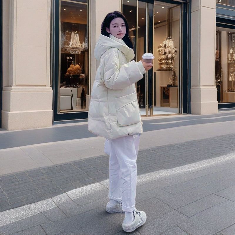 正規品婦人服ダウンジャケット2024美ラード洋気中長タイプダウンジャケット女性ゆるいダウンジャケット女性新中国式