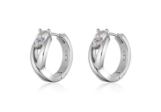 ★BTS ジミン着用★関税込★S_S.IL★S_S.IL Pear Bezel Hoop E★ Qoo10] S_S.IL 【S_S.IL】 Pear Bezel
