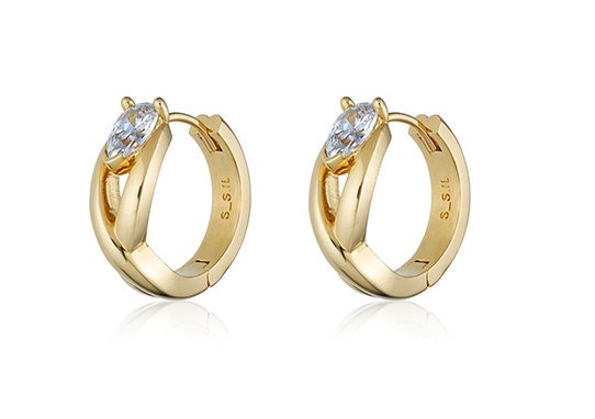 ★BTS ジミン着用★関税込★S_S.IL★S_S.IL Pear Bezel Hoop E★ Qoo10] S_S.IL 【S_S.IL】 Pear Bezel