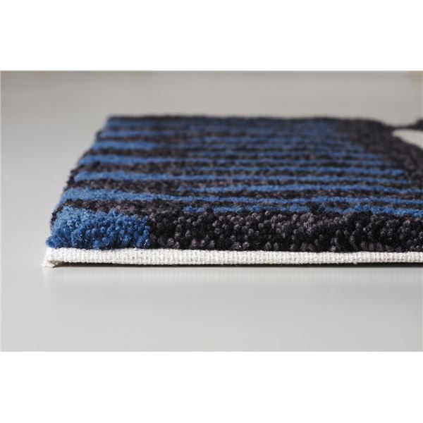 ラグマット/絨毯 (140cm×200cm ブルー) 長方形 洗える 折りたたみ 防ダニ 防滑 YARD RUG 『NEXTHOME』 (リビング)