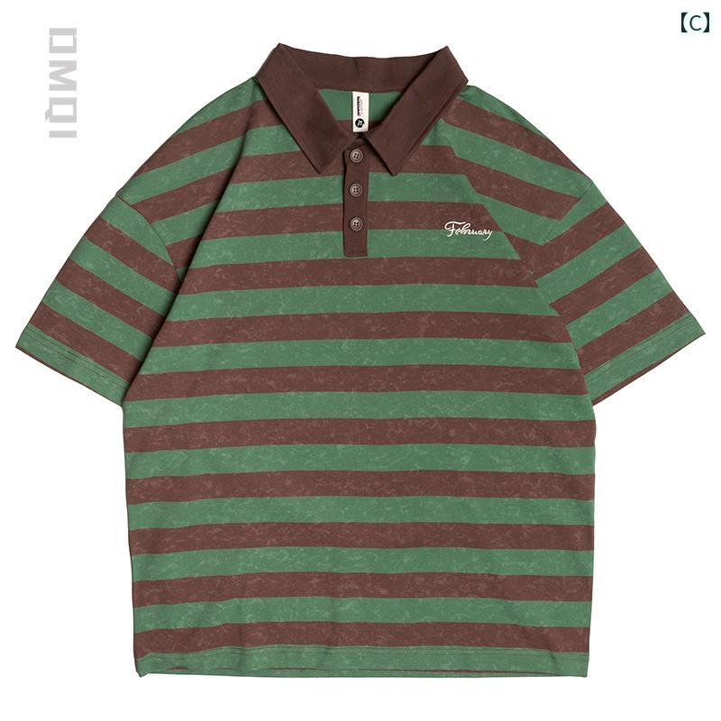 ポロシャツ メンズ 夏 黒白ストライプ ボーダー 半袖 Tシャツ 男性用 大きいサイズ 半袖 Tシャツ アメリカンカジュアル 高汎用性 ポロシャツ メンズ 夏 黒白ストライプ ボーダー 半袖 Tシャツ 男性用 大きいサイズ 半袖 Tシャツ アメリカンカジュアル 高汎用性