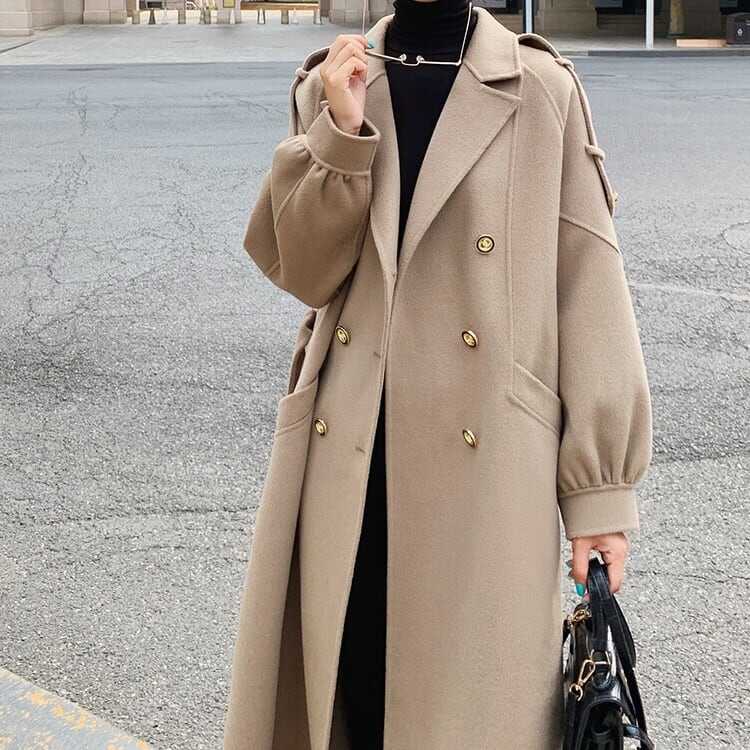 コート アウター ロング モノトーン ラージカラー チェスターコート