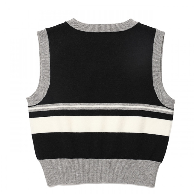 ロラローラプレッピーニットベストブラック ロラローラプレッピーニットベストブラック