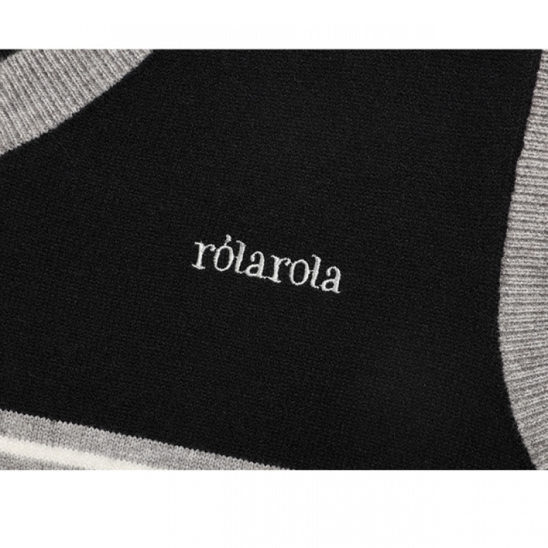 ロラローラプレッピーニットベストブラック ロラローラプレッピーニットベストブラック