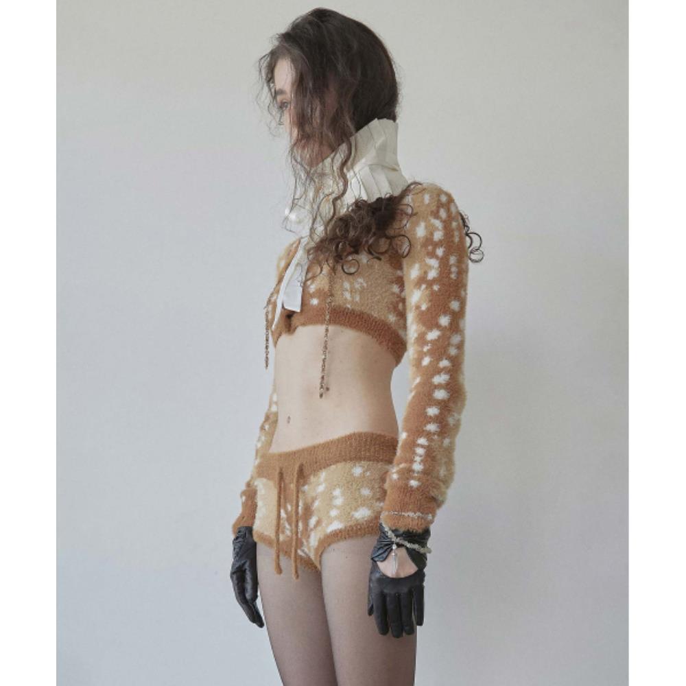 スカルプター Rudolph Fur Cardigan Brown SC24A271BR