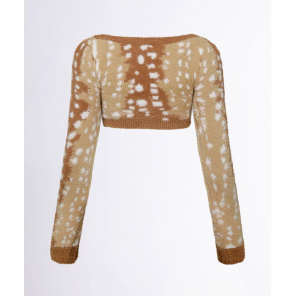 スカルプター Rudolph Fur Cardigan Brown SC24A271BR