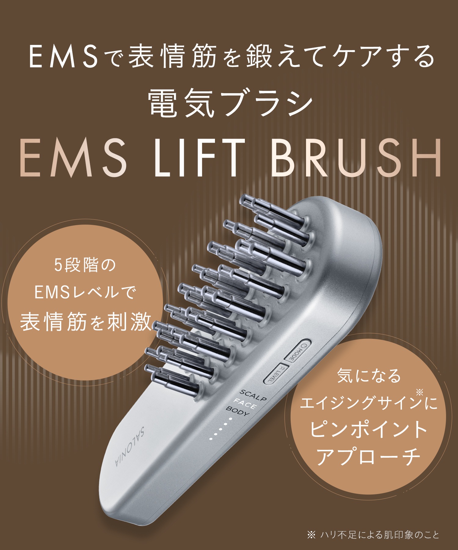 サロニア EMS リフトブラシ 美顔器 ems リフトアップ ハリ美容デンキブラシ 電気ブラシ
