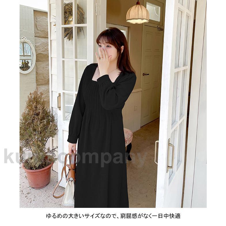 ワンピース ロング丈 マキシ丈 長袖 大きいサイズ スクエアネック プリーツ 腰ひも Aライン ゆったり 着やせ ソフト 肌着 シンプル 無地 快適 着回し ワンピース ロング丈 マキシ丈 長袖 大きいサイズ スクエアネック プリーツ 腰ひも Aライン ゆったり 着やせ ソフト 肌着 シンプル 無地 快適 着回し