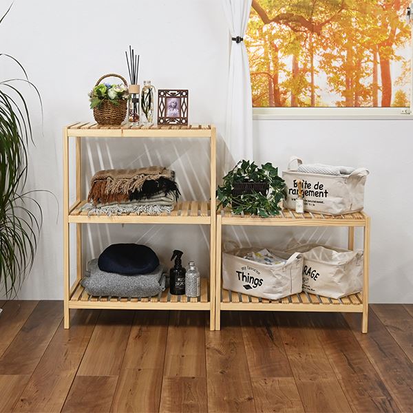 ウッドラック2段 ナチュラル 組立品 ウッドラック2段 ナチュラル 組立品