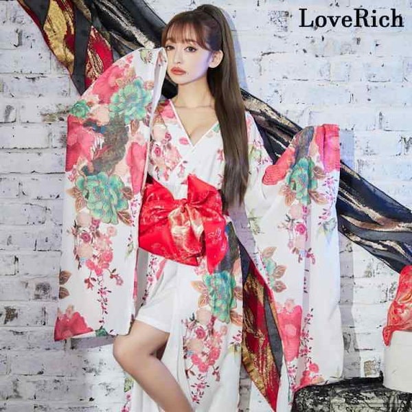 Qoo10] LoveRich 【高級ライン】 花柄 ロングINミニスカ