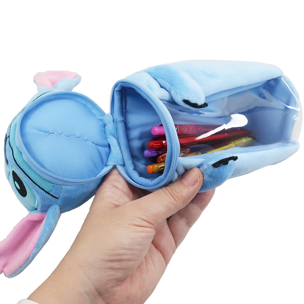 【タグ付き】スティッチ ぬいぐるみポーチ ペンケース リボン ribbon Qoo10] ディズニー スティッチ 筆箱 HUG ぬいぐるみペン