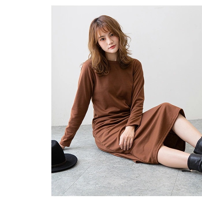 【急速出荷】 裏起毛 ワンピース レディース 秋 冬 秋冬 黒 紺 ワンピース 裏起毛ワンピ ロング ミモレ丈 無地 長袖 ロングワンピ ミディアムワンピ ブラック カーキ キャメル ネイビー 裏起