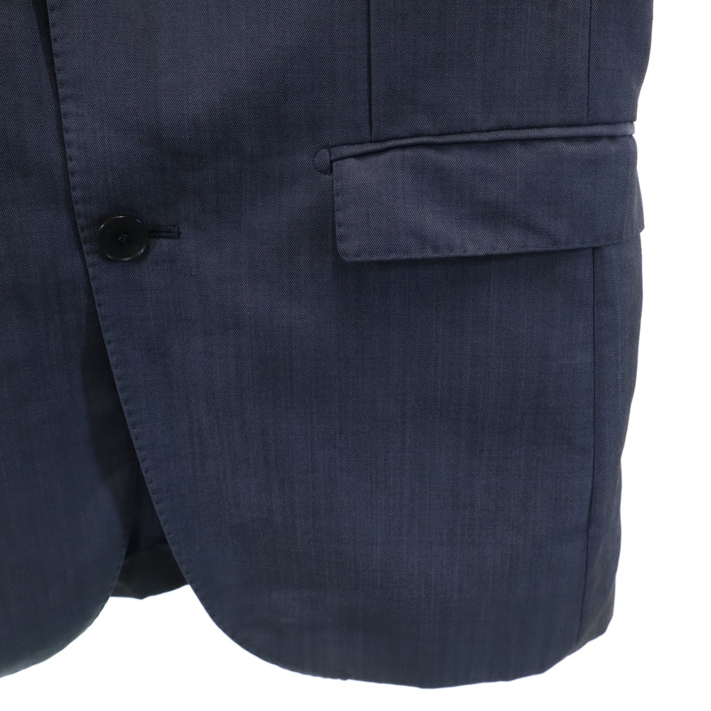 BURBERRY BLACK LABEL バーバリーブラックレーベル 日本製 ウールブレンド テーラードジャケット 36R ネイビー 三陽商会 メンズ 古着