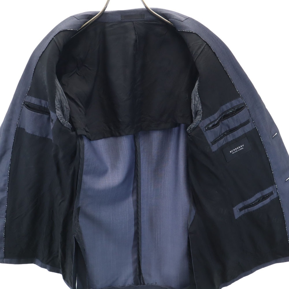 BURBERRY BLACK LABEL バーバリーブラックレーベル 日本製 ウールブレンド テーラードジャケット 36R ネイビー 三陽商会 メンズ 古着