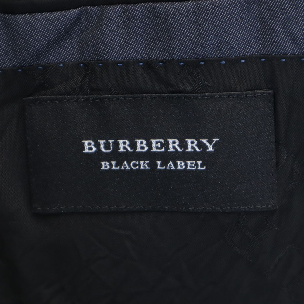 BURBERRY BLACK LABEL バーバリーブラックレーベル 日本製 ウールブレンド テーラードジャケット 36R ネイビー 三陽商会 メンズ 古着