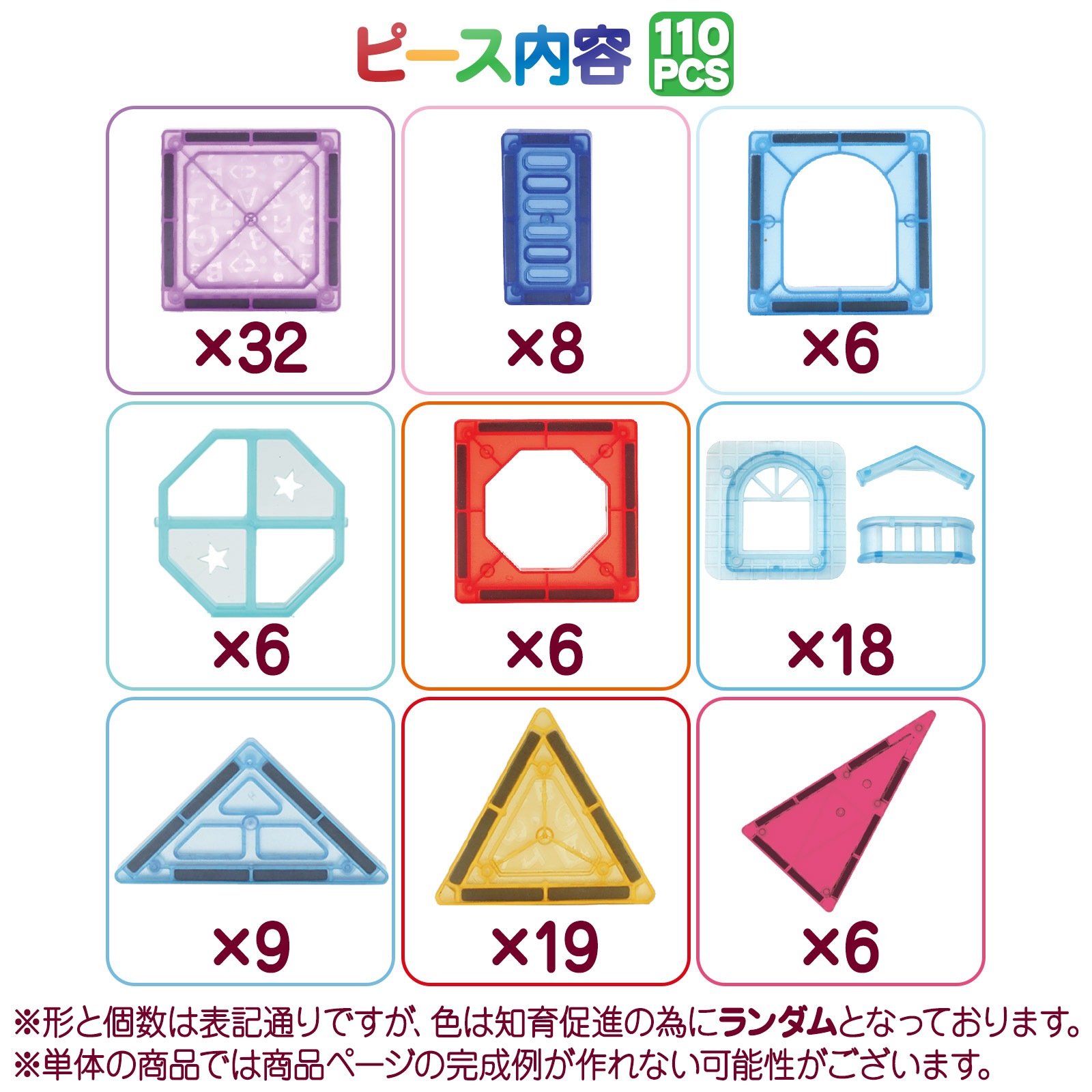 マグネットブロック 磁石おもちゃ 知育玩具 知育ブロック 積み木 110pcs