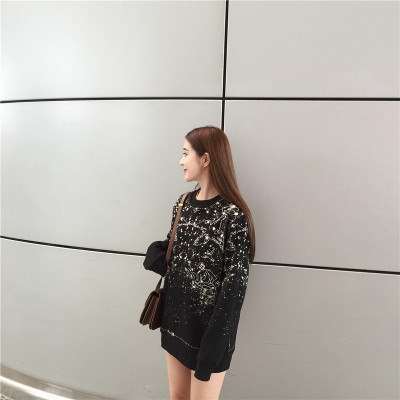 秋冬/女性服/韓国風/原宿スタイル/プリント/個性/ルース/ヘッジ/セーター/トップス/学生 秋冬/女性服/韓国風/原宿スタイル/プリント/個性/ルース/ヘッジ/セーター/トップス/学生
