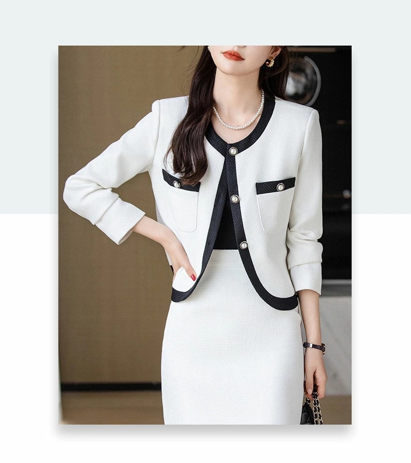 【急速出荷】クルーネックスーツジャケットとスカートセット レディース セットアップ 2点セット スーツ フォーマルフェミニン きれいめ 秋 エレガント 大人 卒業式 入学式 謝恩会 二次会 お呼ばれ