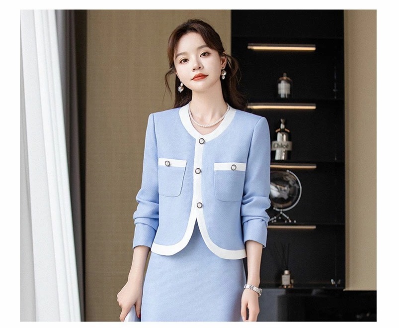 【急速出荷】クルーネックスーツジャケットとスカートセット レディース セットアップ 2点セット スーツ フォーマルフェミニン きれいめ 秋 エレガント 大人 卒業式 入学式 謝恩会 二次会 お呼ばれ