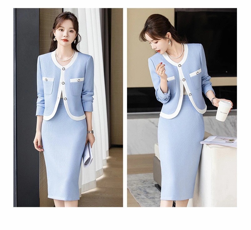 【急速出荷】クルーネックスーツジャケットとスカートセット レディース セットアップ 2点セット スーツ フォーマルフェミニン きれいめ 秋 エレガント 大人 卒業式 入学式 謝恩会 二次会 お呼ばれ