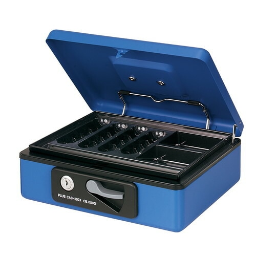 （まとめ買い）小型手提金庫 W230xD194xH80mm ブルー CB-050G BL [x3]