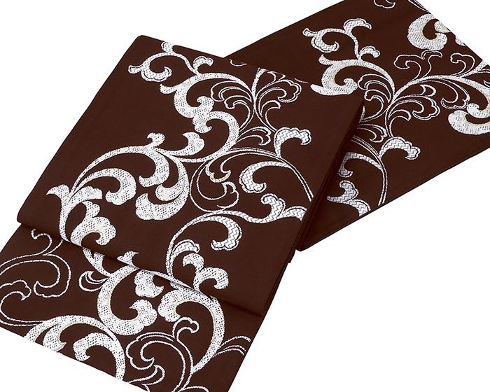 袋帯 新品仕立済 正絹 西陣 山下織物謹製 真珠箔 唐草模様 新品 仕立て