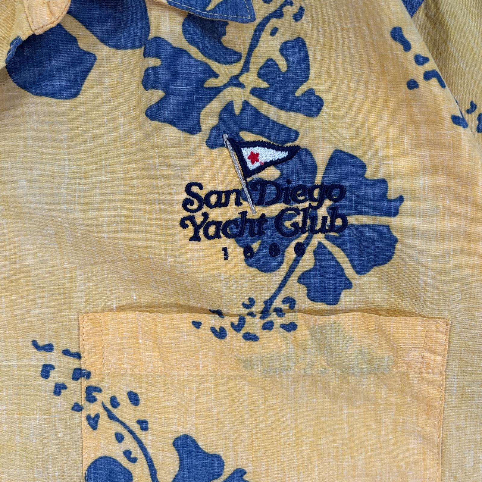 古着 90s/90年代 半袖シャツ アロハ ハワイ製 インサイドアウト XXL イエロー 総柄 メンズ