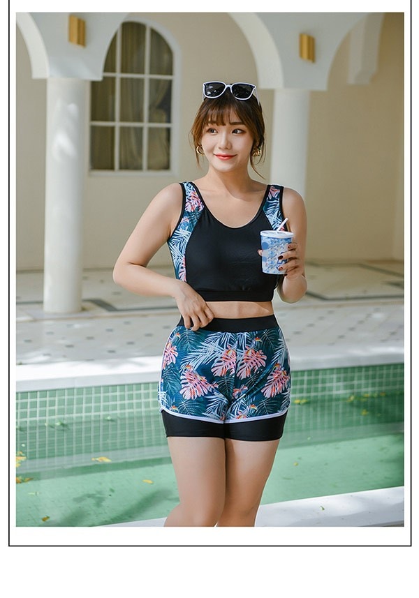 タンキニ 水着 レディース ラッシュガード 長袖 フード 大きいサイズ スポーツブラ インナーパンツ ハイウエスト ボーイレッグ ワイヤーなし パッド付 ゼブラ柄 体型カバー セパレート 海 プール