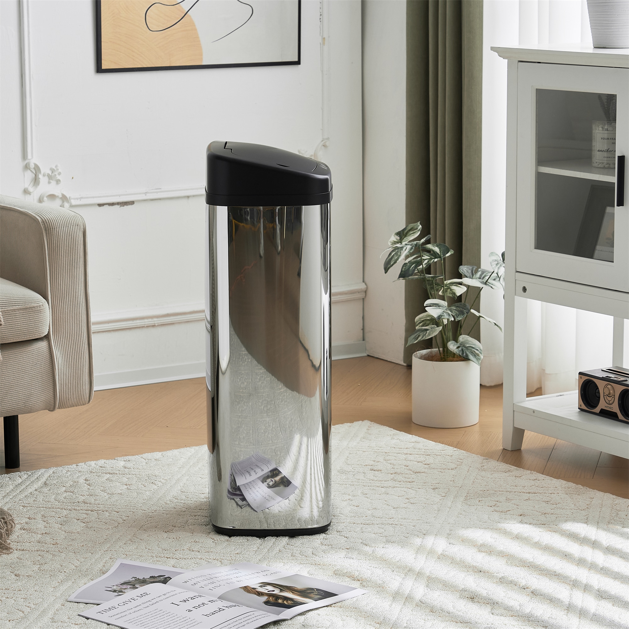 2個セット】【人気商品】センサー全自動開閉式 ゴミ箱 大容量45L シルバー