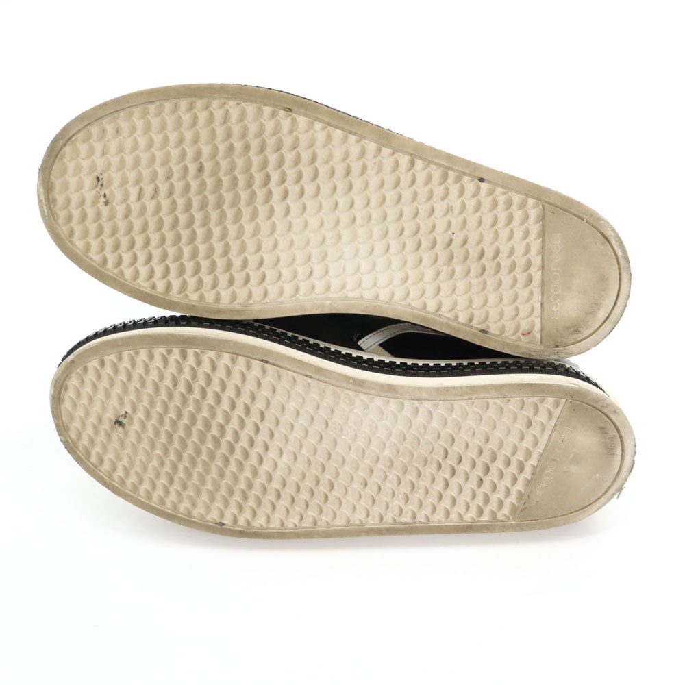 イタリア製 ホルスタイン ハラコレザー スリッポン 37 ブラック シューズ レディース