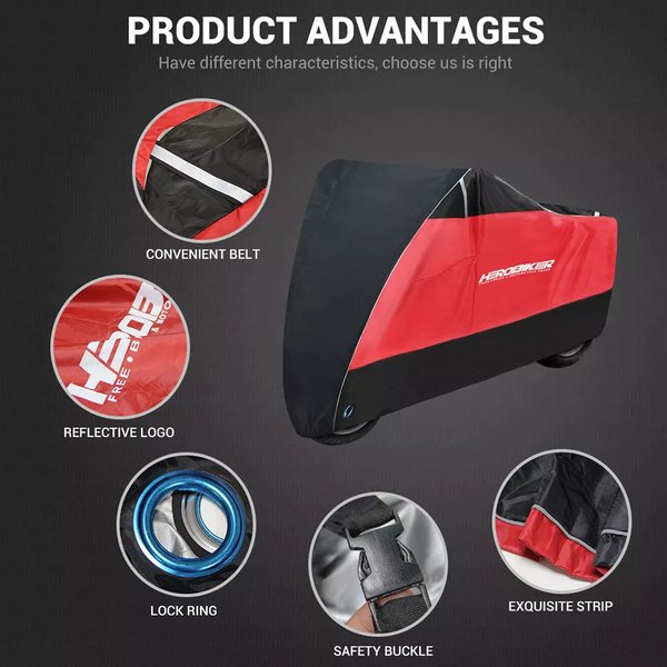 Herobiker-ユニバーサルモーターサイクルカバー 防水 屋外 uv保護 スクーター オールシーズン 防塵 Herobiker-ユニバーサルモーターサイクルカバー 防水 屋外 uv保護 スクーター オールシーズン 防塵