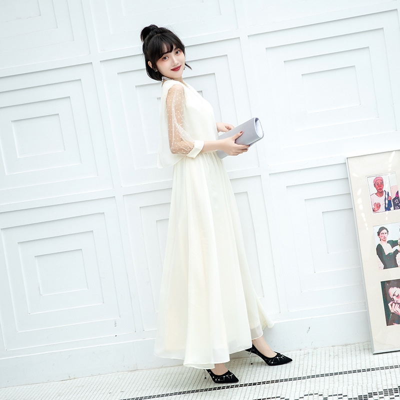 ドレス 結婚式 お呼ばれ パーディー ミモレ丈 パーティードレス レースドレス ワンピース おしゃれ シフォン