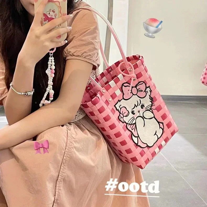 Mikko編み野菜かご学院風ハンドバッグ外出旅行ショルダーバッグ風呂化粧品収納バッグ Mikko編み野菜かご学院風ハンドバッグ外出旅行ショルダーバッグ風呂化粧品収納バッグ